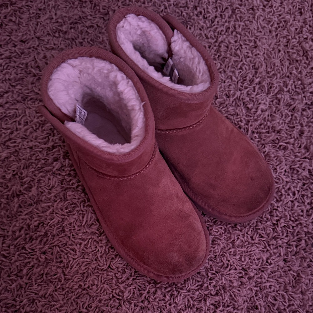 UGG Kids' Tan Suede Boots with Cream Lining